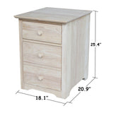 International Concepts Unfinished 2-Drawer 18.1-in File Cabinet
