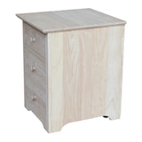 International Concepts Unfinished 2-Drawer 18.1-in File Cabinet