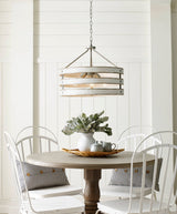 Progress Lighting Gulliver 4-Light Galvanized Farmhouse Drum Medium Hanging Pendant Light