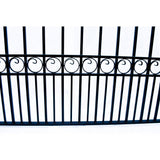 ALEKO Paris Style 5-ft H x 8-ft W Black Steel Decorative Metal Flat-top Yard Standard Fence Panel