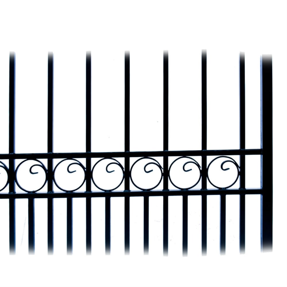 ALEKO Paris Style 5-ft H x 8-ft W Black Steel Decorative Metal Flat-top Yard Standard Fence Panel