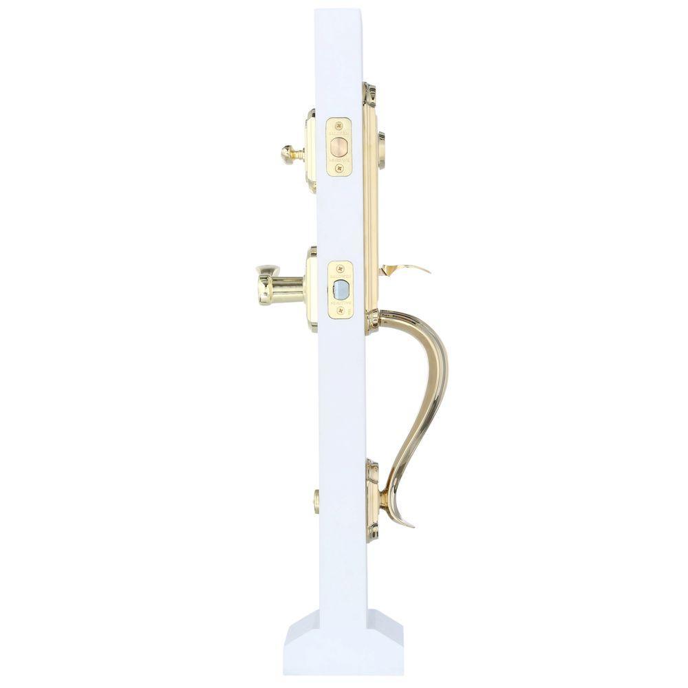 Prestige Avendale Single Cylinder Lifetime Polished Brass Door Handleset & Arch Rose Tobin Door Lever feat SmartKey - Super Arbor