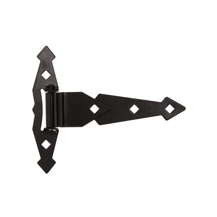 Everbilt 8 in. Black Decorative Spring Gate Tee Hinge (2-Pack)