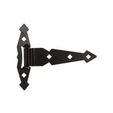 Everbilt 8 in. Black Decorative Spring Gate Tee Hinge (2-Pack)