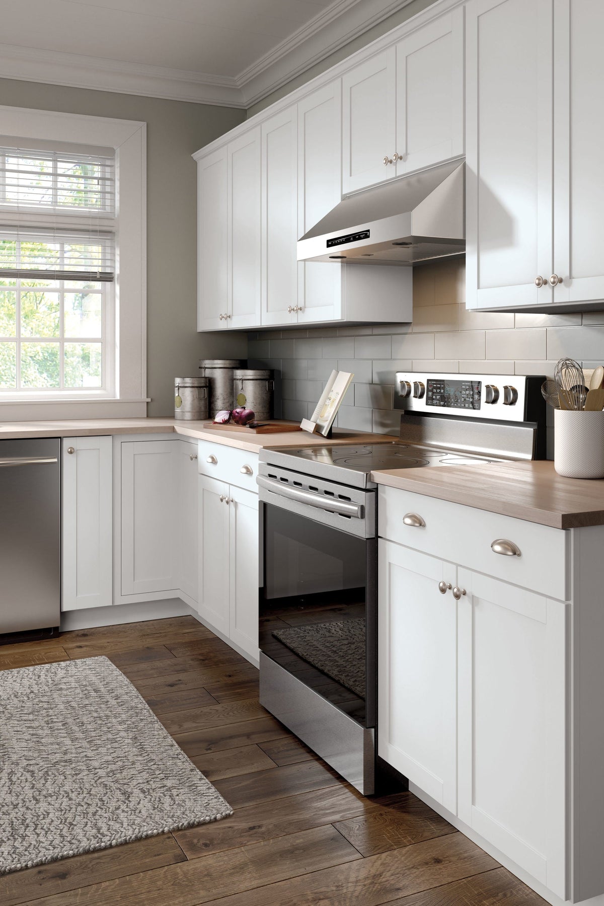 Diamond NOW Arcadia 24-in W x 36-in H x 12-in D White Wall Fully Assembled Cabinet (Recessed Panel Shaker Door Style)