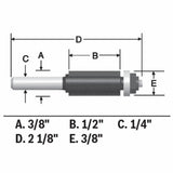 Bosch 3/8-in Carbide-Tipped Flush Trimmer Router Bit, 1/4-in Shank, 1/2-in Cut Length