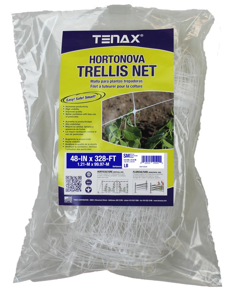 Tenax Hortonova Trellis Net 4-ft x 328-ft White Plastic Safety Netting for Multi-purpose Use