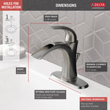 Delta Nyla Stainless Single-Handle Single Hole/4-in Centerset WaterSense Bathroom Sink Faucet with Drain