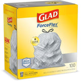 Glad ForceFlex 100-Pack 13-Gallon Gray Plastic Kitchen Trash Bag