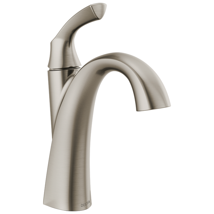 Delta Sandover SpotShield Brushed Nickel 1-Handle Single Hole WaterSense Bathroom Sink Faucet with Drain