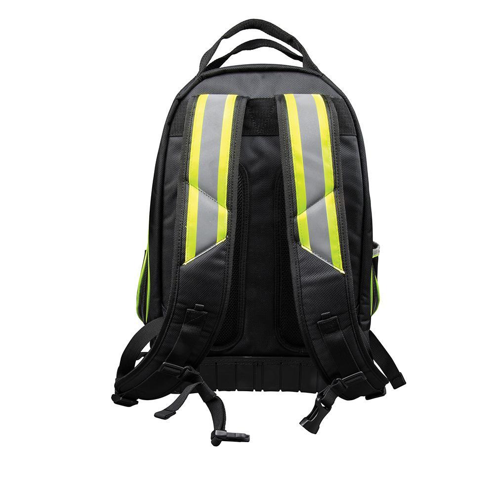 Tradesman Pro 14-3/8 in. High-Visibility Tool Bag Backpack, Black and Gray - Super Arbor