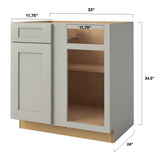 allen + roth Stonewall 33-in W x 34.5-in H x 24-in D Stone Blind 1-Drawer Base Fully Assembled Cabinet (Flat Panel Shaker Style)