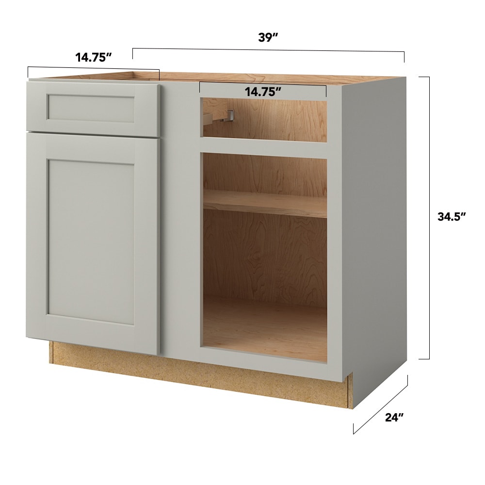allen + roth Stonewall 39-in W x 34.5-in H x 24-in D Stone Blind 1-Drawer Base Fully Assembled Cabinet (Flat Panel Shaker Style)
