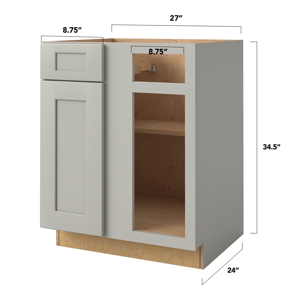 allen + roth Stonewall 27-in W x 34.5-in H x 24-in D Stone Blind 1-Drawer Base Fully Assembled Cabinet (Flat Panel Shaker Style)