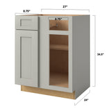 allen + roth Stonewall 27-in W x 34.5-in H x 24-in D Stone Blind 1-Drawer Base Fully Assembled Cabinet (Flat Panel Shaker Style)