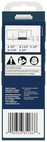 Bosch 1/2-in Carbide-Tipped Trimming/Template Router Bit, 1-1/2-in Cut Length, 1/2-in Shank