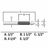 Bosch 1/2-in Carbide-Tipped Trimming/Template Router Bit, 1-1/2-in Cut Length, 1/2-in Shank