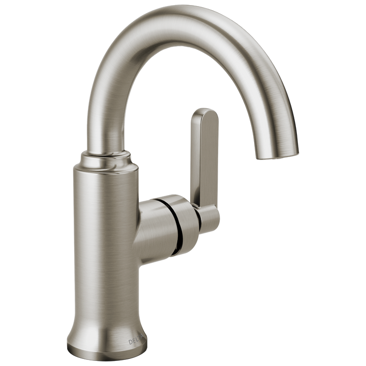 Delta Alux SpotShield Brushed Nickel 1‑Handle Single‑Hole WaterSense Bathroom Sink Faucet with Drain