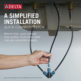 Delta Sandover Matte Black 2-handle Widespread WaterSense Bathroom Sink Faucet with Drain