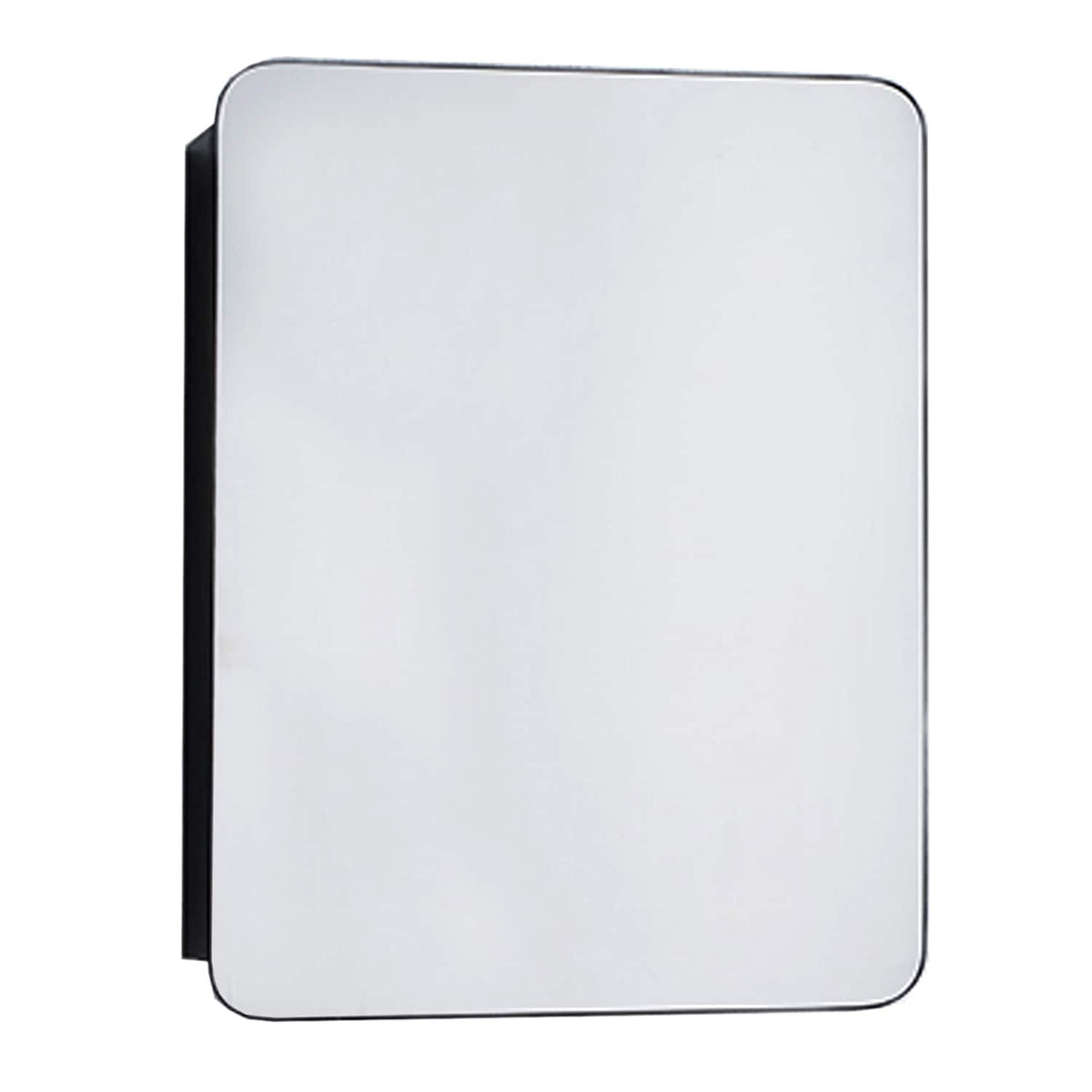 allen + roth 20-in x 26-in Surface/Recessed Mount Matte Black Mirrored Soft Close Medicine Cabinet