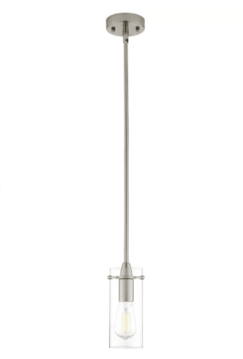 Portfolio Brushed Nickel Transitional Cylinder Pendant Light - Super Arbor