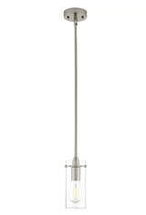 Portfolio Brushed Nickel Transitional Cylinder Pendant Light - Super Arbor