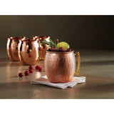 16 oz. Solid Copper Hammered Moscow Mule Mug with Unlined Non-Lacquered (Set of 4)