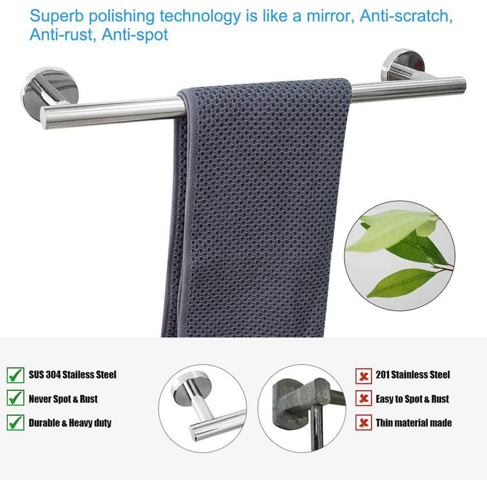 24 in. Wall Mount Towel Bar in Stainless Steel Polished Chrome - Super Arbor