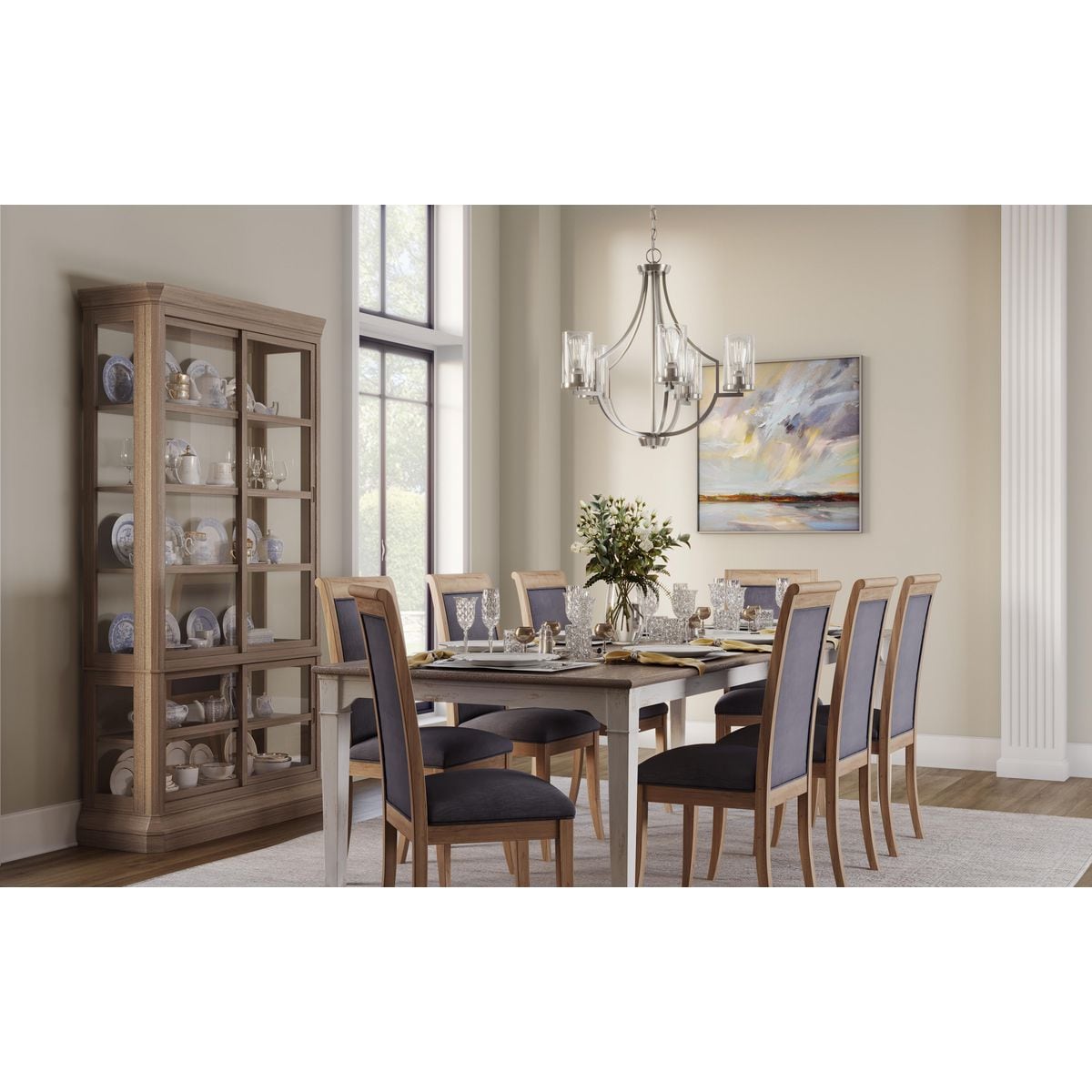 Progress Lighting Lassiter 5-Light Brushed Nickel Traditional Chandelier