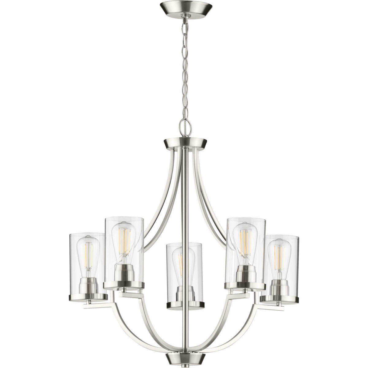Progress Lighting Lassiter 5-Light Brushed Nickel Traditional Chandelier