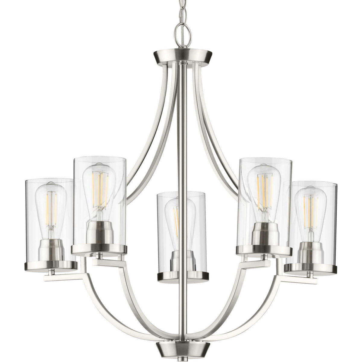Progress Lighting Lassiter 5-Light Brushed Nickel Traditional Chandelier