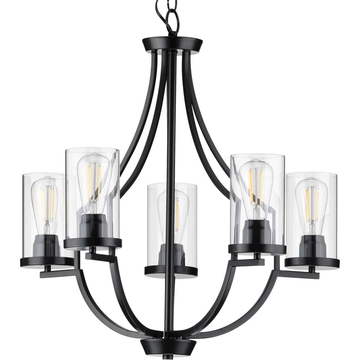 Progress Lighting Lassiter 5-Light Matte Black Traditional Chandelier