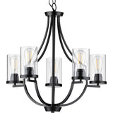Progress Lighting Lassiter 5-Light Matte Black Traditional Chandelier