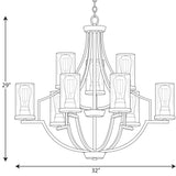 Progress Lighting Lassiter 9-Light Matte Black Traditional Chandelier