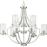 Progress Lighting Lassiter 9-Light Brushed Nickel Traditional Chandelier
