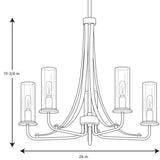 Progress Lighting Riley 5-Light Matte Black Traditional Chandelier