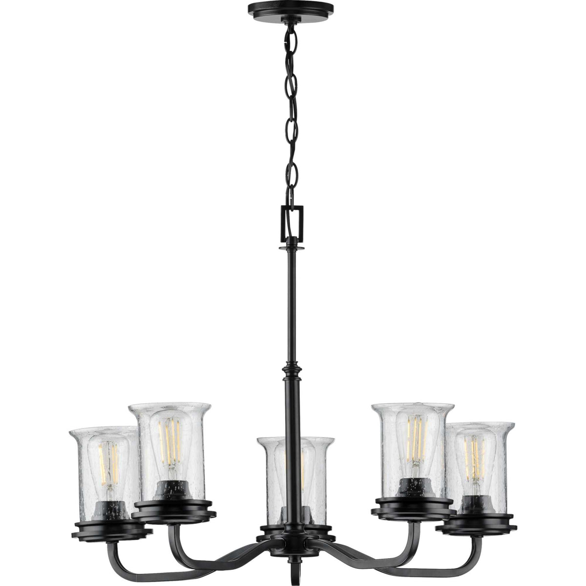 Progress Lighting Winslett 5-Light Matte Black Coastal Chandelier