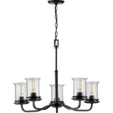 Progress Lighting Winslett 5-Light Matte Black Coastal Chandelier