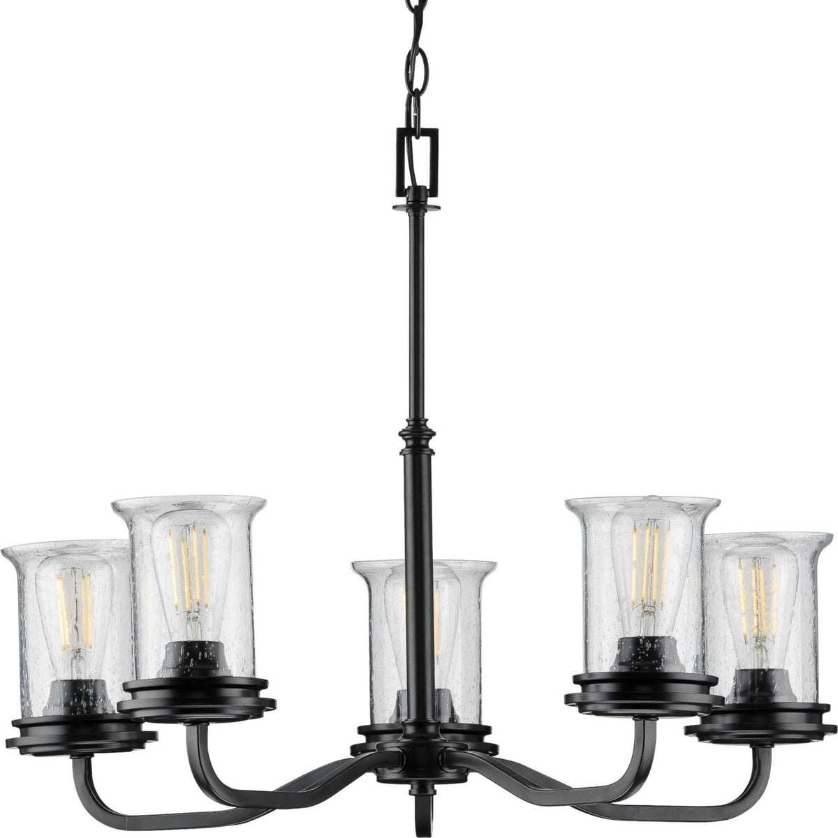 Progress Lighting Winslett 5-Light Matte Black Coastal Chandelier