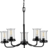 Progress Lighting Winslett 5-Light Matte Black Coastal Chandelier