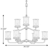 Progress Lighting Winslett 9-Light Brushed Nickel Coastal Chandelier