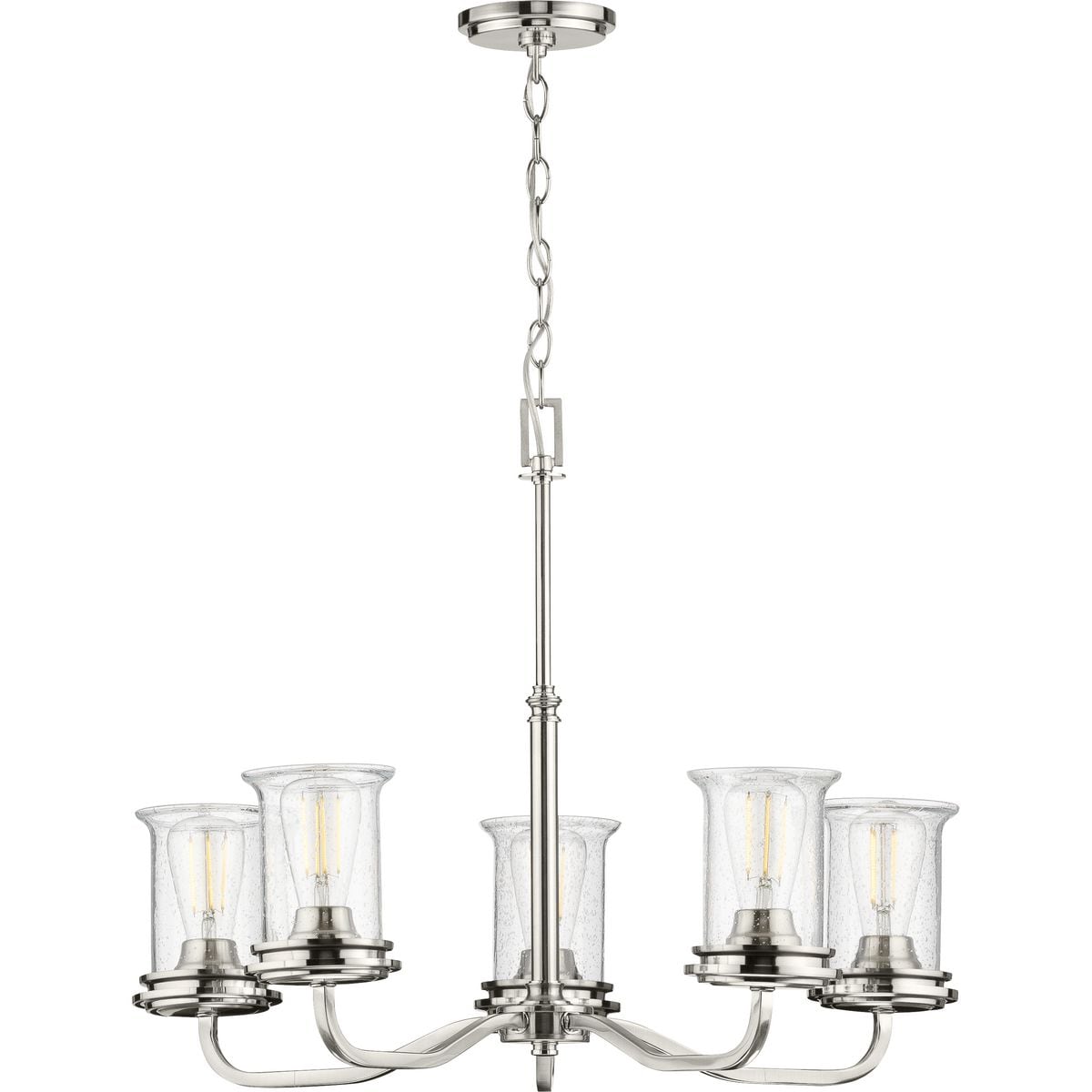Progress Lighting Winslett 5-Light Brushed Nickel Coastal Chandelier