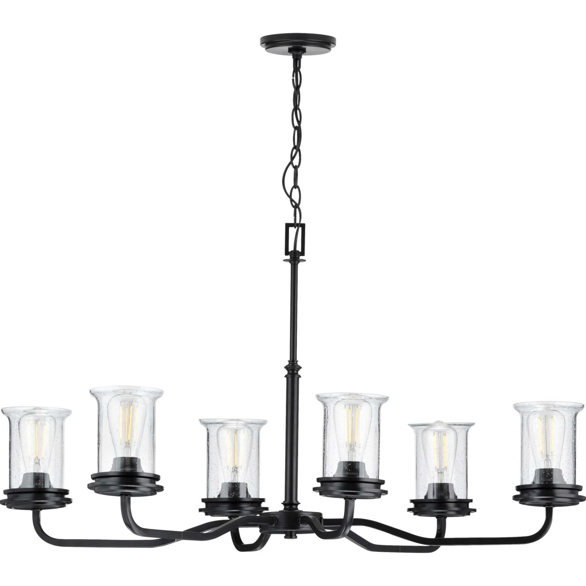 Progress Lighting Winslett 6-Light Matte Black Coastal Chandelier