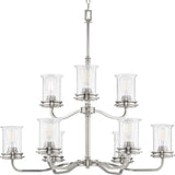 Progress Lighting Winslett 9-Light Brushed Nickel Coastal Chandelier