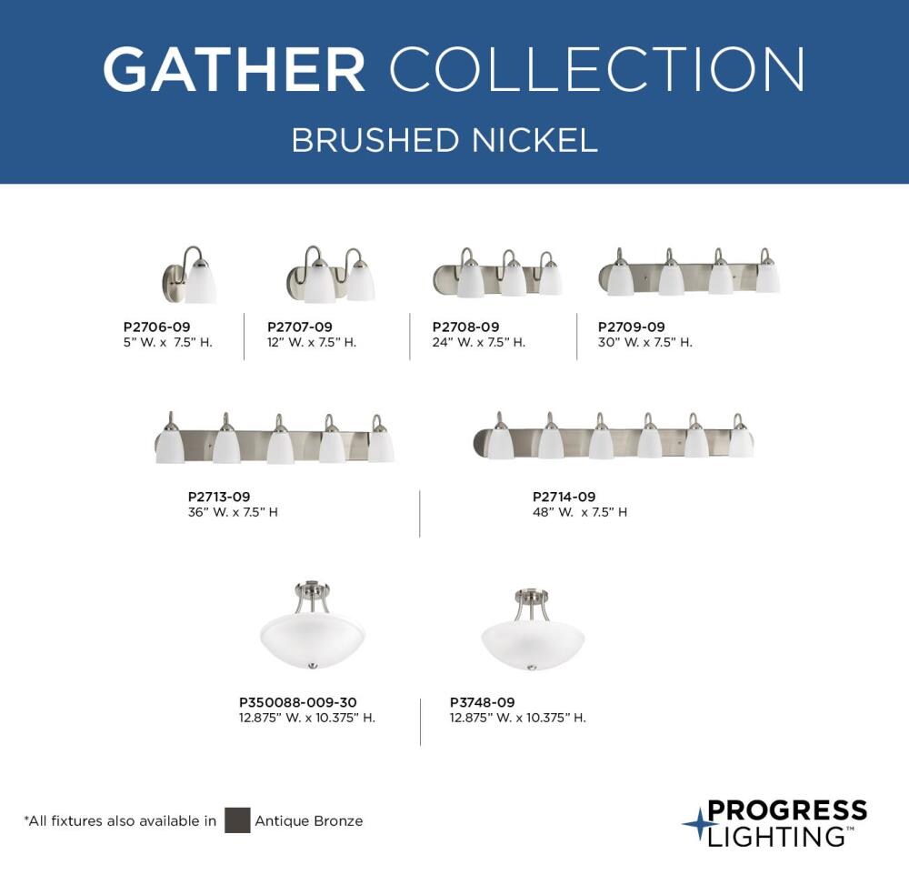 Progress Lighting Gather 3-Light Antique Bronze Transitional Chandelier