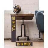 1/2 in. Black Pipe 16 in. W x 20 in. H Roots Design End Table Kit