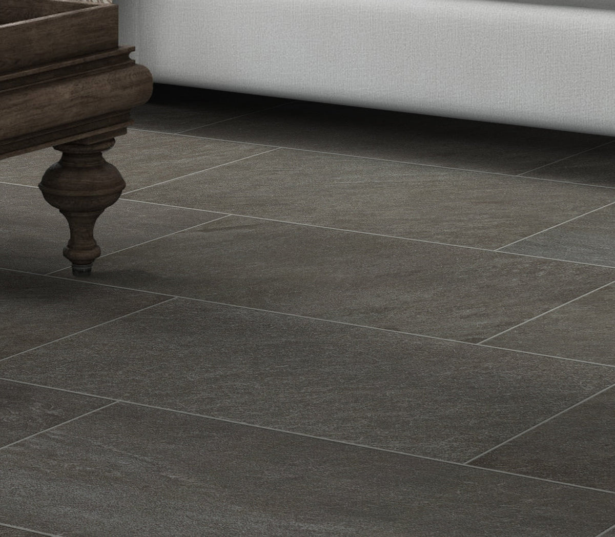 Style Selections Galvano Charcoal 12-in x 24-in Porcelain Granite Tile (Common: 12-in x 24-in; Actual: 11.85-in x 23.85-in)