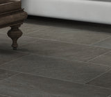 Style Selections Galvano Charcoal 12-in x 24-in Porcelain Granite Tile (Common: 12-in x 24-in; Actual: 11.85-in x 23.85-in)