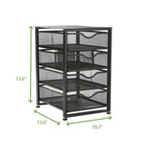 Mind Reader Black 4-Drawer 12.3-in File Cabinet