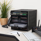 Mind Reader Durable Metal Storage Drawer- 10.75-in x 14-in x 11.25-in- 5 Drawers- Scratch Resistant- Black- Full Extension Glides- Easy Access- Assembly Required